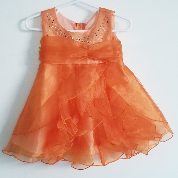 Coral Formal Dress with Rhinestones - Picture 13 of 16